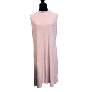 CATO Womens Sleeveless Midi‎ Knit Dress Size 18W Light Pink/Peach Zippered Back